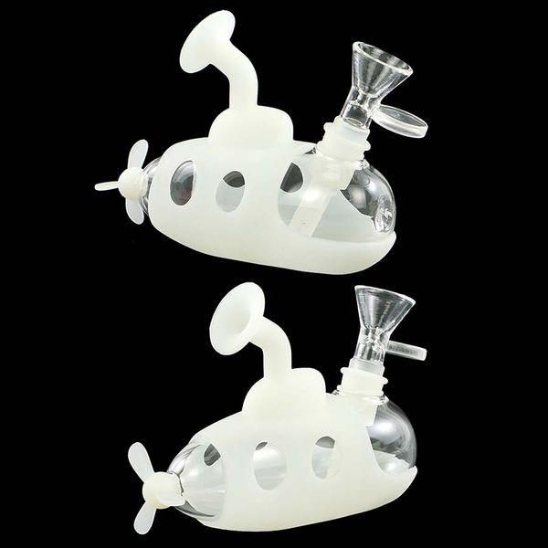 tubos de vidrio submarinos bongs de silicona pipa de agua para fumar 4.9 