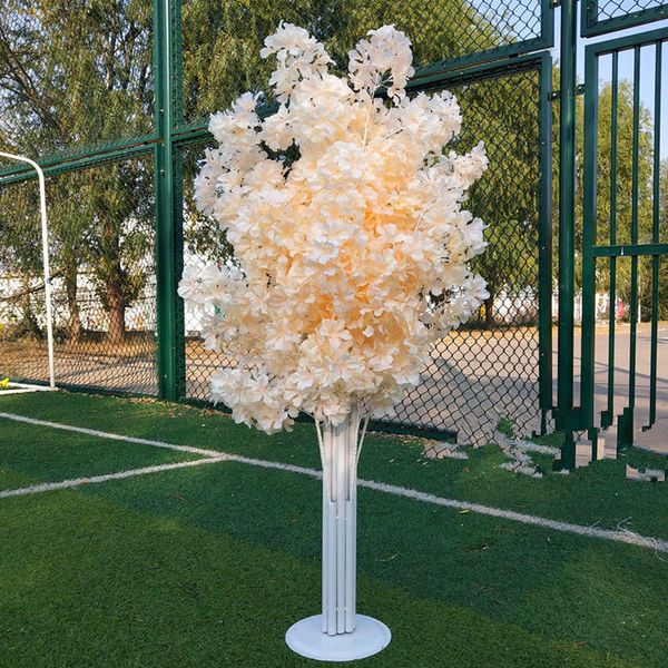 4,92 pies de altura decoración de boda simulación cereza camino guía árbol blanco tema escenario corredor pasillo columna fiesta árboles decorativos