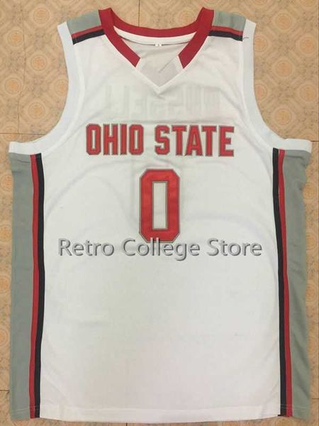 # 4 Aaron Craft Ohio State Buckeyes # 0 D'Angelo Russell Retro Throwback College Basketball Jersey nombre y número cosidos de cualquier tamaño XXS-6XL