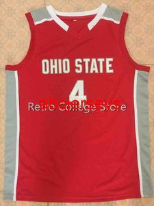 4 Aaron Craft Ohio State Retro Throwback rood wit basketbalshirt gestikt op maat Elke nummernaam Ncaa XS-6XL