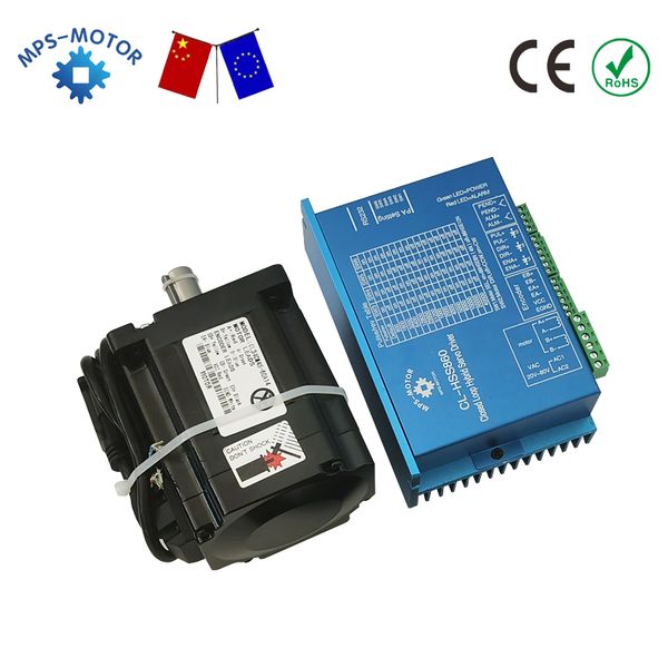 4 axes NEMA 34 Kit de moteur pas à pas en boucle fermée de 4,5 nm + Conducteur pas à pas CL-HSS860 + 400W 48V Alimentation + carte de commande Mach3 pour CNC