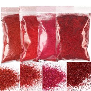 4 sacs * 50g de paillettes rouges pour les ongles en poudre ensemble de poudre de pigment fin brillant décoration en vrac accessoires de manucure scintillants pour vernis à ongles 240220