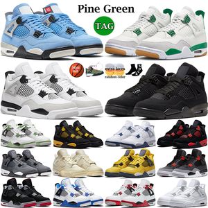 4 chaussures de basket-ball pour hommes femmes 4s Pine Green Military Black Cat Sail Red Thunder White Oreo Cool Grey Blue University Seafoam baskets de sport pour hommes