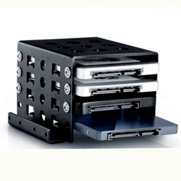4 baies de 3,5 pouces à 2,5 pouces de disque dur caddie Adaptateur interne Adaptateur Bracket Aluminium Mobile Mobile Solder