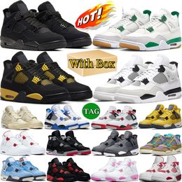 4S Black Cat Basketball Chaussures Red Thunder 4 Ciment Pine Green Seafoam Midnight Navy Military Canvas Oreo Olive Bred Frozen Moments Pure Money Canvas Universit