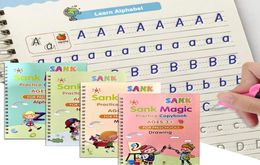 4 libros Pen Magic Copy Libro Libring para niños039s Niños Escribir Patinas Práctica Inglés Copybook para caligrafía Montessor5135300