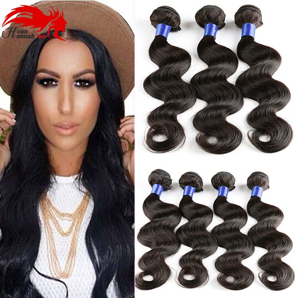 Hannah produit Brésilien Vague de Corps 3 Bundles Cheveux Brésiliens Armure Vison Pas Cher Brésilien Vierge Cheveux Corps Vague Remy Cheveux Humains