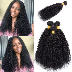 4 Bundles/Lot Curly Wave Extensions de cheveux humains 8-32 pouces Deal Bundles brésiliens de tissage de cheveux bouclés