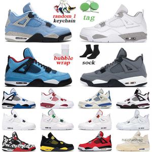 4 cactus jack hommes chaussures de basket-ball 4s noir chat université bleu feu rouge blanc oreo hommes entraîneur sport baskets J jorda jordon