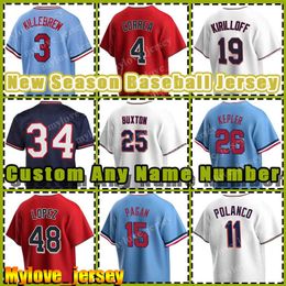 4 Carlos Correa Royce Lewis Jersey Béisbol Twins Pablo Lopez Harmon Killebrew Max Kepler Minnesota Kirby Puckett Rod Carew Byron Buxton Nick Gordon Trevor Larnach