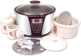 4 Pot en céramique Pot électrique Pot DGD33-32eg - Multi-cuisinier 4 en 1 avec un pot principal de 3,2 L et 3 petits pots supplémentaires pour la cuisson polyvalente