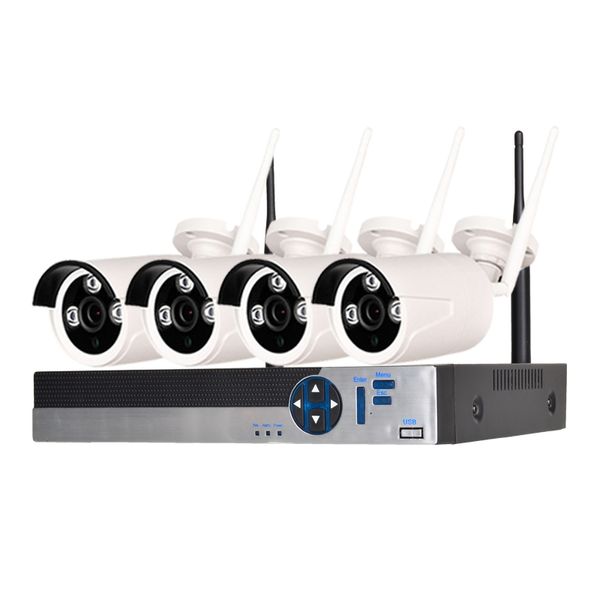 Sistema de cámara de seguridad inalámbrica de 4 canales 1080P 1 x Wifi Nvr 4 x 2.0MP Wifi Cámara IP con visión nocturna