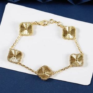 4 классических дизайнерских браслета с подвесками Van Clover, четырехлистный клевер, дизайнерские украшения, браслет из 18-каратного золота, браслет для женщин, мужчин, любят ожерелья, элегантная цепочка