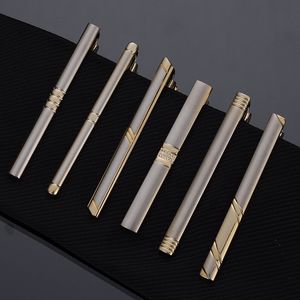 4 cm Tie Bar Men Sieraden Eenvoudig geborsteld Gladde hoogwaardige Tie Clip Clasp Zwart Peacock Blue Copper Tie Pin voor herengeschenken