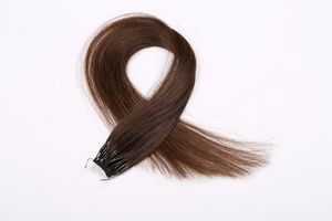 4 # Kleur 12-26 inch Remy Human Straight Hair 100g / PC Twins I Tip Katoen Draad Haar Tip Haarverlenging