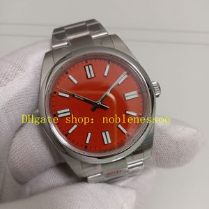 Relojes de 4 colores de 41 mm Imagen real para hombre Verde Azul Rojo Negro Esfera luminosa 124300 Bisel liso Pulsera de acero 904L Movimiento EWF Cal.3230 Reloj de vestir automático