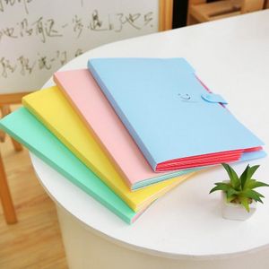 4 Kleur A4 Cute Carpetas Filing Supplies Smile Waterproof File Folder 5 Lagen Document Bag Office Briefpapier RH1932