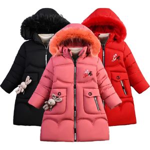 4 couleurs grande taille hiver garder au chaud longue Style filles veste adolescente épais lourd résistant au froid manteau coupe-vent à capuche pour enfants 231228