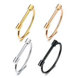 4 couleurs manchette BangleShape barre vis manille fer à cheval Bracelet en acier inoxydable bijoux pour hommes femmes unisexe mode cadeaux 6940364