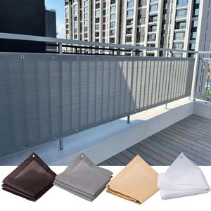 4 Color Custom Size Home Balcony Privacy Screen Gray Fence Deck Shade Sail Yard Cover Anti-UV Sunblock Wind Protection 240309