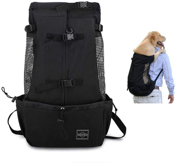 Mochila ajustable para perros de 4 colores para perros pequeños, medianos y grandes, bolso para cachorros, bolsillos adicionales, bicicleta, senderismo, motocicleta, azul