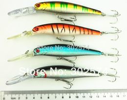 4 kleuren vissen lokken diepe zwemmen harde aas vis 12.5 cm 14G kunstmatige aas minnow vissen wobbler japan pesca gratis verzending fye014
