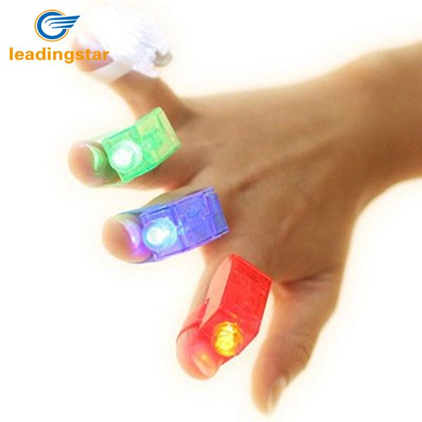 4 luces led de colores para los dedos, venta al por mayor, gran regalo para niños, herramientas de vestir para fiestas, juguetes coloridos con brillo Rave