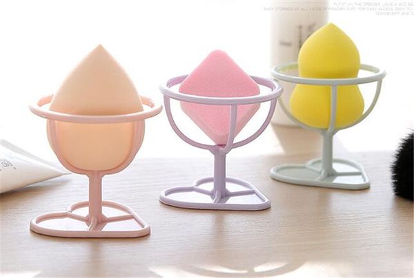 Esponja de maquillaje de 4 colores, soporte para soplo de polvo de calabaza, caja de soporte para soplo de huevo, organizador de secador, herramienta de soporte para estante de belleza