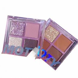 Palette de fard à paupières mat 4 couleurs, facile à colorer, Nude, nacré, terreux, brillant, Palette de fards à paupières, Pigments brillants, maquillage pour les yeux, y7d1 #