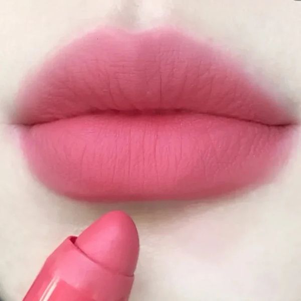 4 colores 2 en 1 Juego de lápiz labial rosa nude mate Lápiz delineador de labios de terciopelo mate Lápiz labial natural de larga duración resistente al agua Cosmético 240106