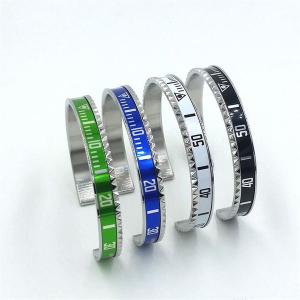 4 couleurs Bracelet de conception classique pour hommes en acier inoxydable manchette compteur de vitesse bracelet bijoux pour hommes de mode avec vente au détail p316C