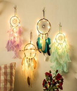 4 colores Dream Catcher Net ins LED String light DIY Campanas de viento de estilo indio con luz brillante Fiesta Boda Decoración de la habitación del hogar 2048144