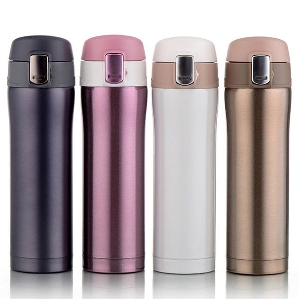 4 Couleurs Accueil Cuisine Flacons À Vide Thermos 500 ml / 350 ml En Acier Inoxydable Isolé Thermos Tasse Tasse À Café Voyage Boisson Bouteille 211109