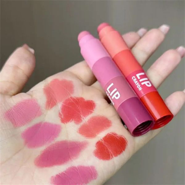 4 couleurs en 1 ensemble de crayons à lèvres ensemble mate rose nue rose rose longue durée de maquillage de crayon de crayon