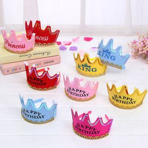 4 kleuren Luminous Child Birthday Hat Party Supplies Hat Prince Crown Cake Led Luminous Hoop Dress Up Hat Party Festival Decoratie