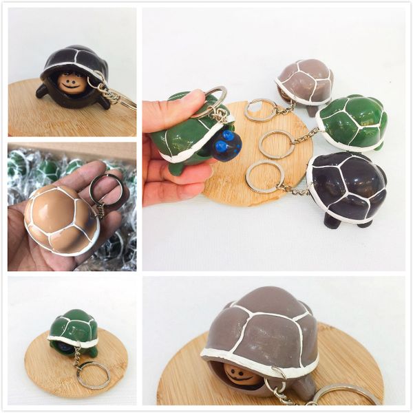 4 couleurs jouet anti-moustiques jouet de décompression mignon tortue Animal porte-clés pressé Silicone jouet porte-clés adulte enfant porte-clés