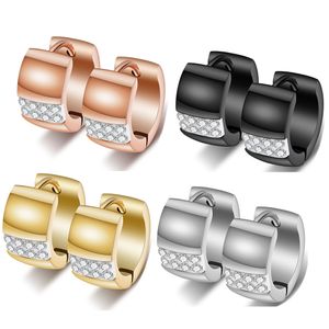 4 kleuren Nieuwe gepersonaliseerde CZ Cubic Zirconia 316L Titanium Rvs Womens Hoop Oorbellen Liefhebbers Sieraden Geschenken te koop Groothandel