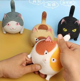 4 kleuren Nieuwigheid Games Speelgoed Decompressie Squeeze Angry Fat Cat Release Druk TPR speelgoed voor kinderen en volwassene plezier 6.5 * 10 * 8.5cm