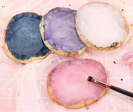 4 kleuren kwaliteit Natuurlijke Hars Agaat Nail Kleur Mengen Palet Gel Nagellak Tekening Houder Plank Kleur Verf lade DIY Nail Art tool