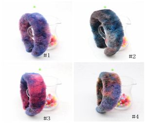 4 couleurs Rabbit Fur Bandbands Hair Bands Rainbow Color Band Brand d'hiver Bijoux Bijoux Bande de Noël Coiffes Gga37655383863