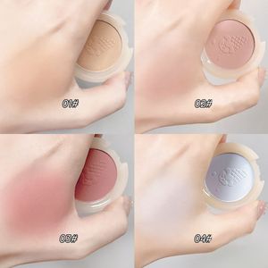 4 kleuren Single Blush Face Mineraal Pigment Palet Peach Orange Naakt Poeder Matte Natural Blush Contour Cheek Make -up Cosmetica