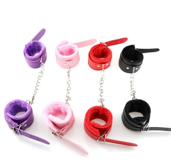 4 couleurs en cuir PU souple menottes contraintes esclave bdsm produits de bondage jouets de jeu pour adultes pour les couples POP3456311