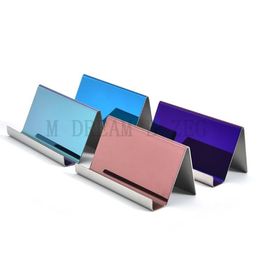 Porte-cartes de visite en acier inoxydable, 4 couleurs, présentoir de cartes nominatives, décor de Table de bureau