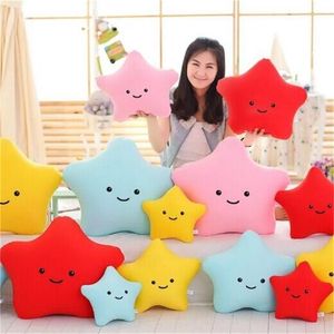 4 colores en forma de estrella almohada de espuma de grano estrella de mar refuerzan los juguetes de dibujos animados de felpa relleno Super suave sofá silla decoración cojín muñeca T200901