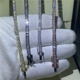 4 couleurs bracelet de tennis diamant taille princesse 925 argent sterling or blanc rempli bracelets de mariage pour femmes bijoux 240118