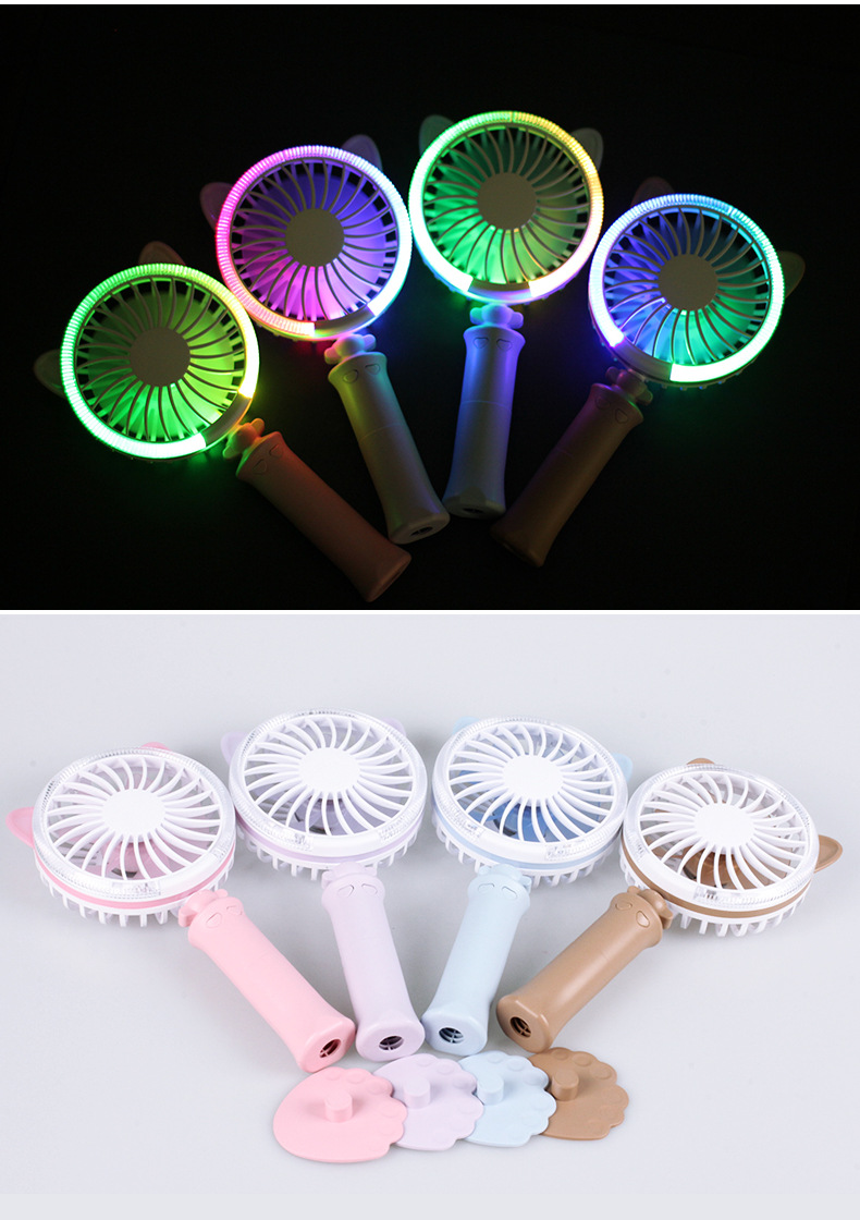 4 Renkler USB El Büküm Kedi Fan Elektrik Güç Masaüstü Renkli Gece Işık Fan Mini Hava Soğutucu Ücretsiz kargo
