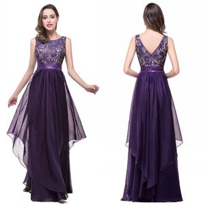 4 kleuren vintage kant avondjurken paarse vloer lengte chiffon prom jurken goedkope formele feestjurk v snijd CPS251