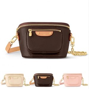 4 couleurs Sacs de taille MINI BUM Designer Bumbag Sac à main Sac à main Hobo Satchel Soirée Fourre-tout Cross Body Chain Sac Casual M82335