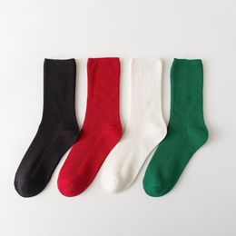 Chaussettes d'hiver pour femmes, 4 couleurs, chaussettes de luxe en coton respirantes de styliste pour hommes