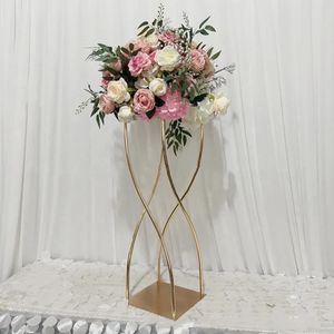 4 kleur kan kiezen) zwarte vazen goud bloemstand metaal weg lood bruidstafel middelpunt bloemen rek voor evenement feestdecor